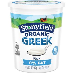 STONYFIELD ORGANIC FAT FREE PLAIN YOGURT  - 18524