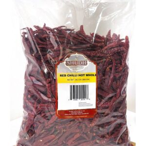 SHUDH RED CHILLI EXTRA HOT WHOLE - RED CHILLI WHOLE HOT 800 GM BAG