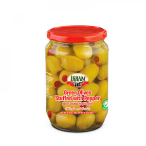 IKRAM GREEN OLIVES WITH RED PEPPER